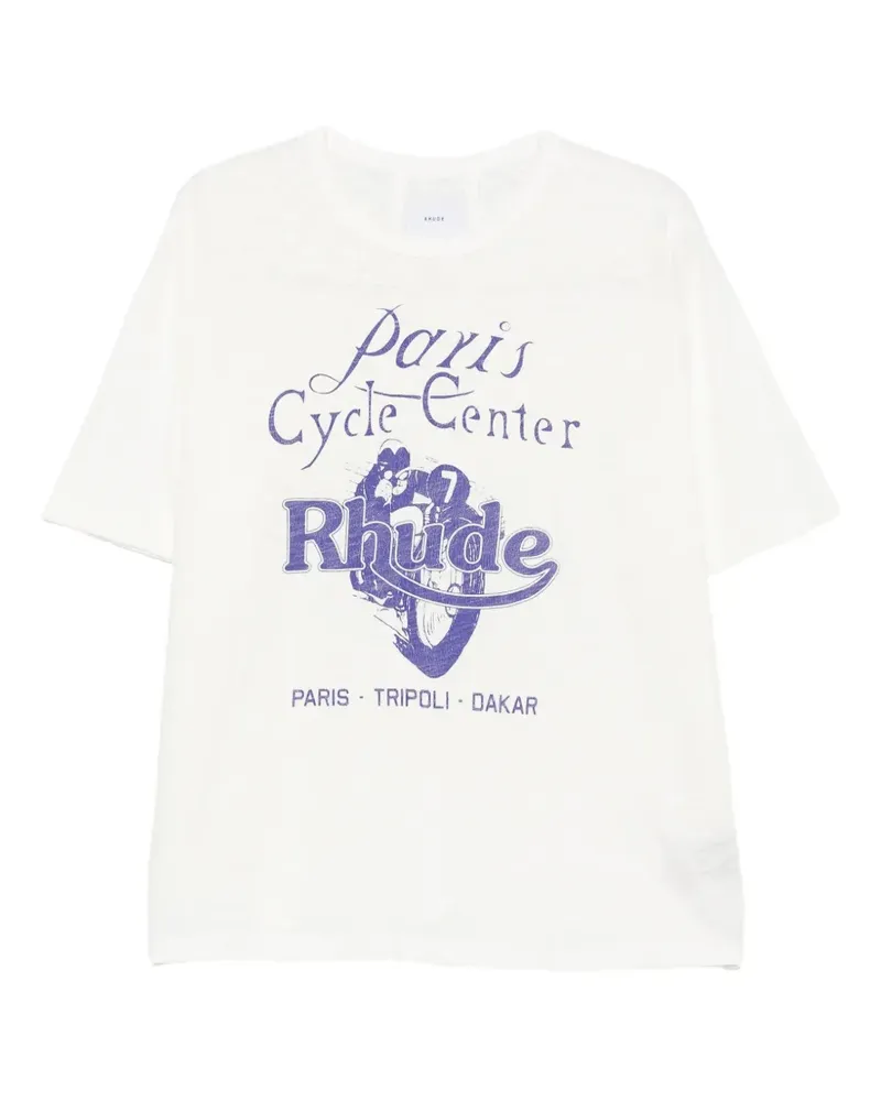 RHUDE T-Shirt mit grafischem Print - Weiß Weiß