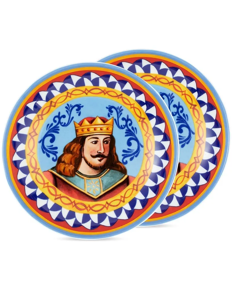 Dolce & Gabbana Suppenteller-Set mit Carretto-Print - Blau Blau