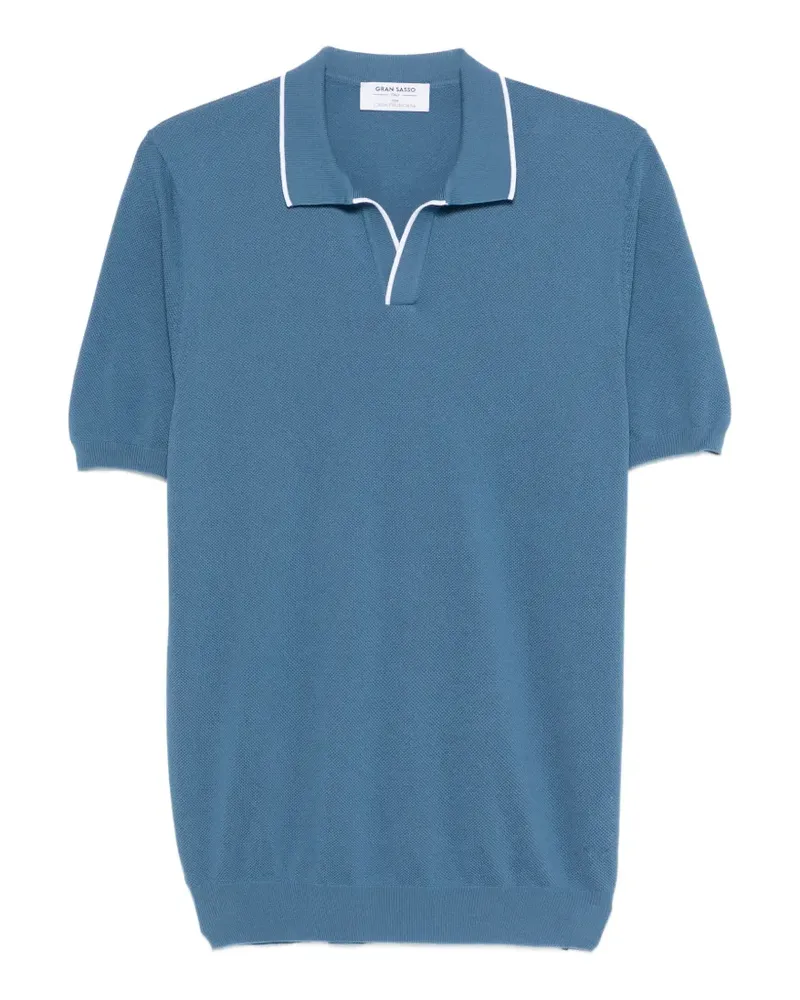 Gran Sasso white-trim polo-collar T-shirt - Blau Blau