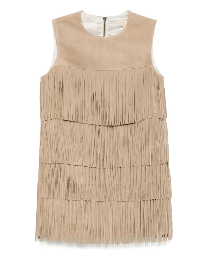 Michael Kors Gestuftes Minikleid aus Wildleder - Nude Nude