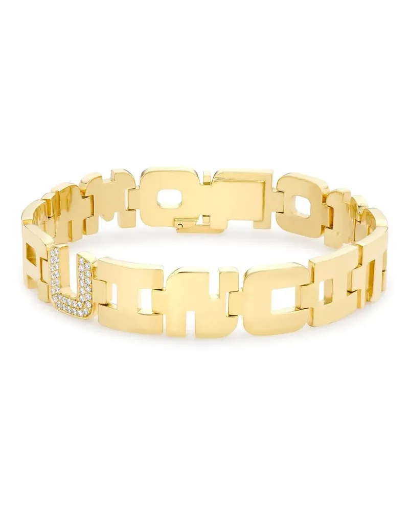 Pragnell 18kt Loveletter Gelbgoldarmband mit Diamanten Gold