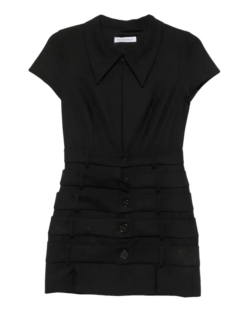 Viktor & Rolf Geknöpftes Minikleid im Layering-Look - Schwarz Schwarz