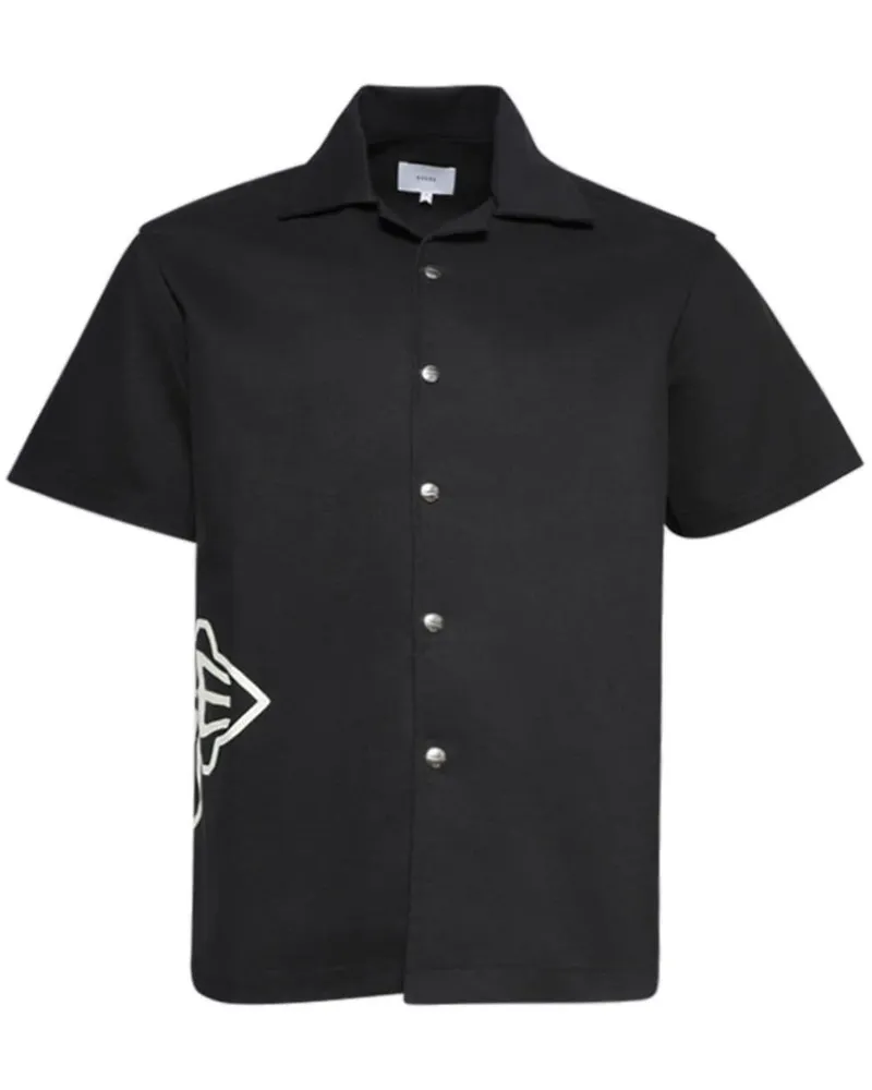 RHUDE Hemd mit Kreuz-Logo - Schwarz Schwarz