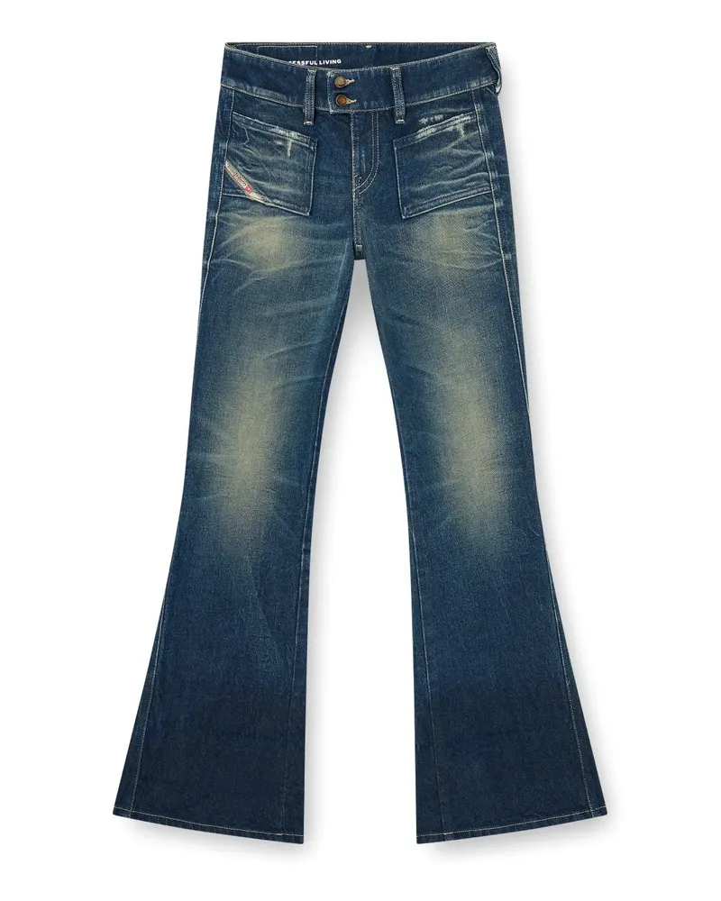Diesel Bootcut-Jeans mit tiefer Taille - Blau Blau