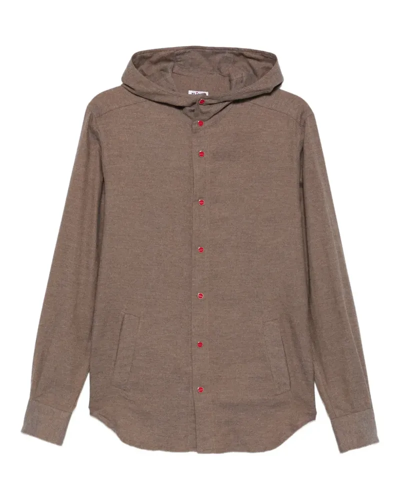 Kiton hooded button-fastening shirt - Braun Braun
