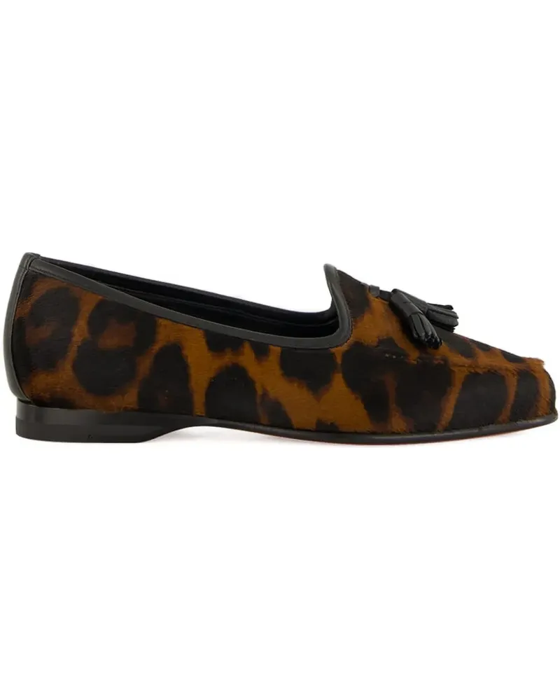 Santoni Loafer mit Leoparden-Print - Braun Braun