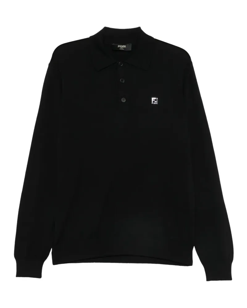 Fendi Poloshirt mit FF-Schild - Schwarz Schwarz
