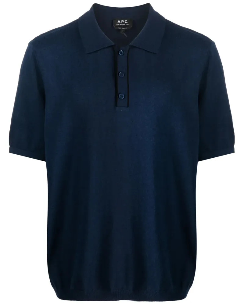 A.P.C. Klassisches Poloshirt - Blau Blau