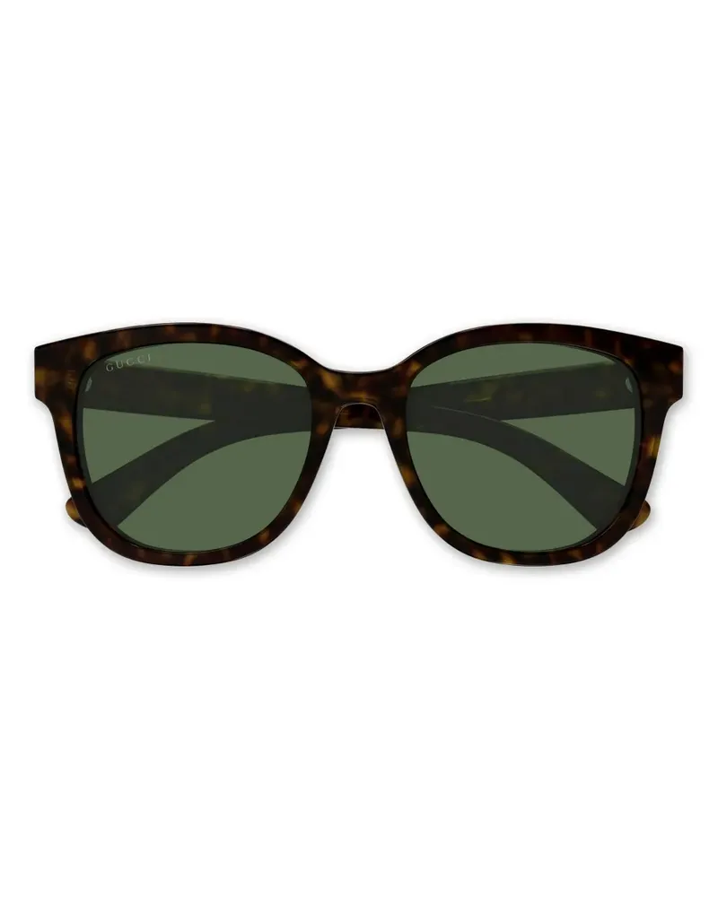 Gucci Eckige Sonnenbrille in Schildpattoptik - Braun Braun