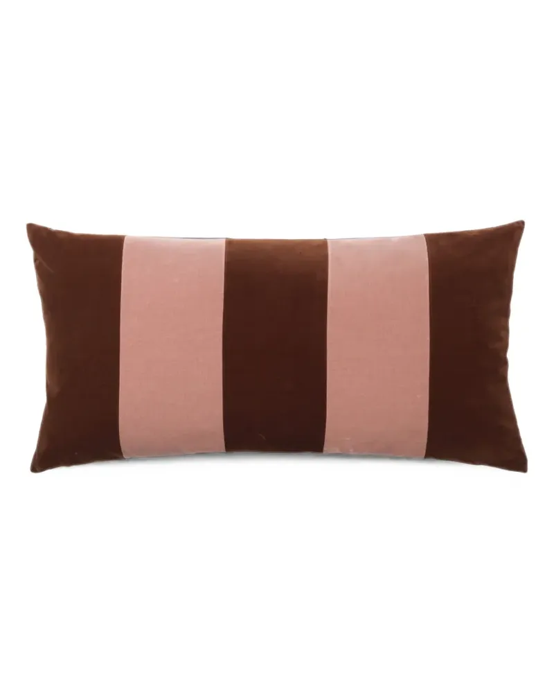 Christina Lundsteen Stripe Samtkissen - Braun Braun