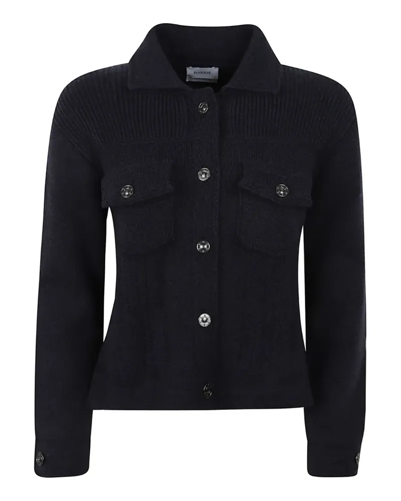 Barrie ribbed-knit button-up jacket - Blau Blau