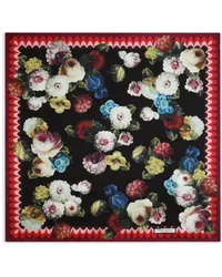 Dolce & Gabbana Seidenschal mit Blumen-Print Schwarz