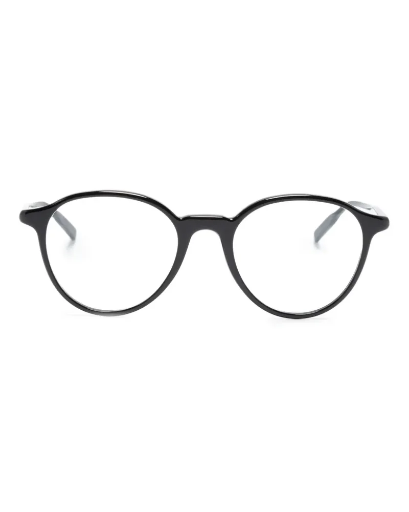 Montblanc Runde Brille mit Logo-Schild - Schwarz Schwarz