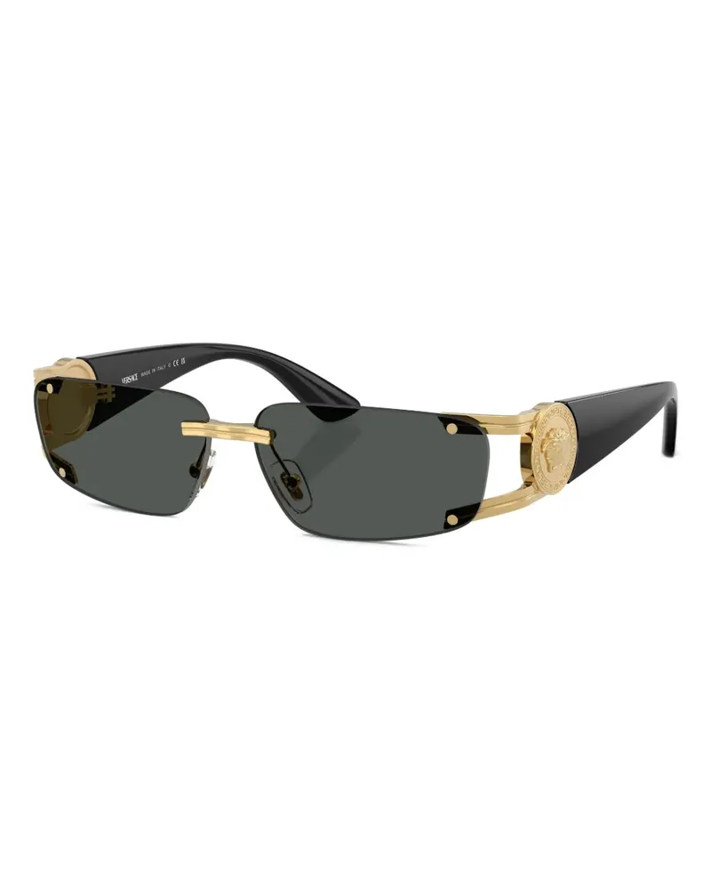 Versace Rahmenlose Sonnenbrille mit Medusa - Gold Gold