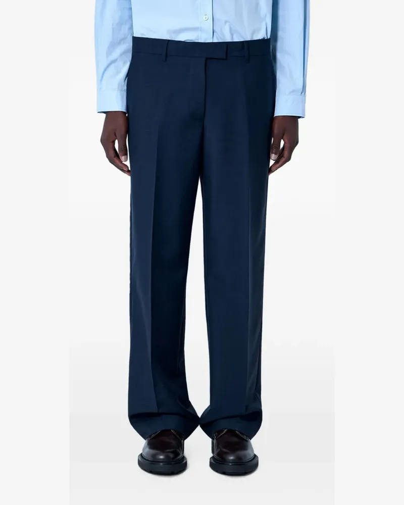 Miu Miu pressed-crease tailored trousers - Blau Blau