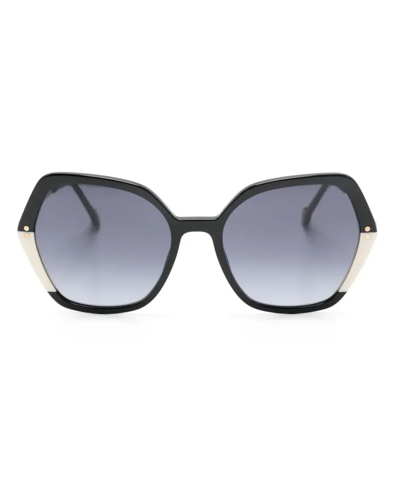 Carolina Herrera New York Sonnenbrille mit Oversized-Gestell - Schwarz Schwarz