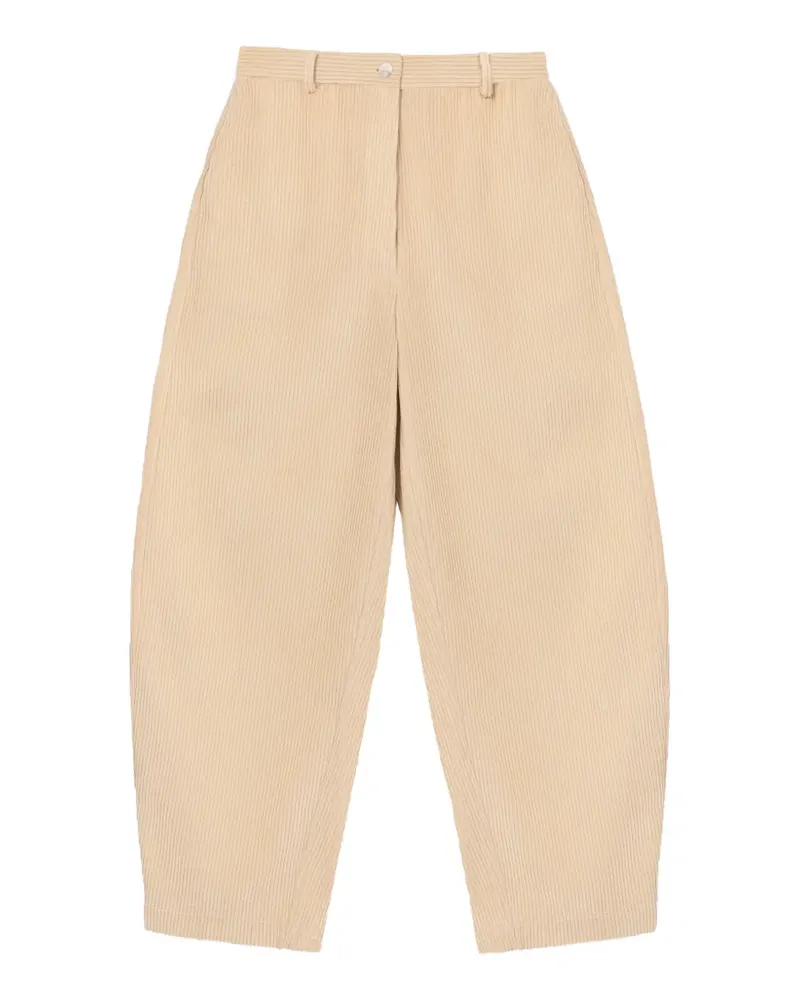 CORDERA Tapered-Hose aus Cord mit geschwungenem Bein - Nude Nude