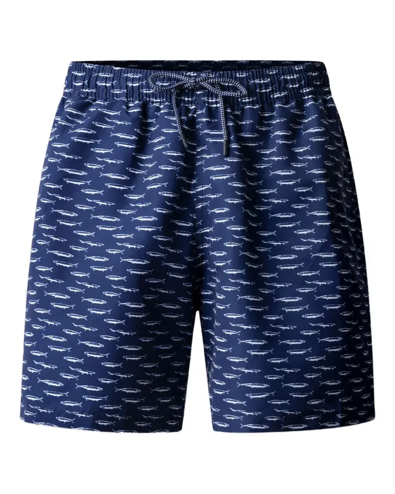 Hackett sardines-print swim trunks - Blau Blau