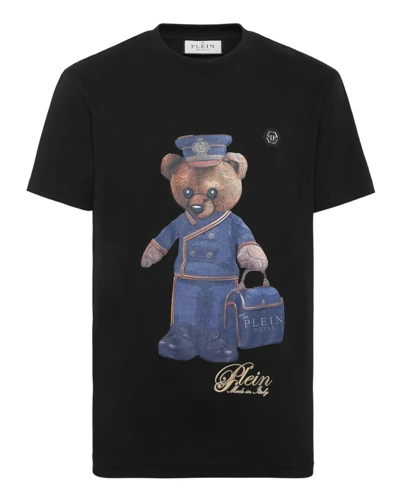 Philipp Plein T-Shirt mit Teddy-Print - Schwarz Schwarz