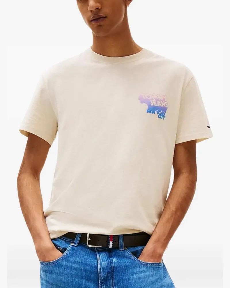 Tommy Hilfiger Stack T-Shirt mit Logo-Print - Nude Nude