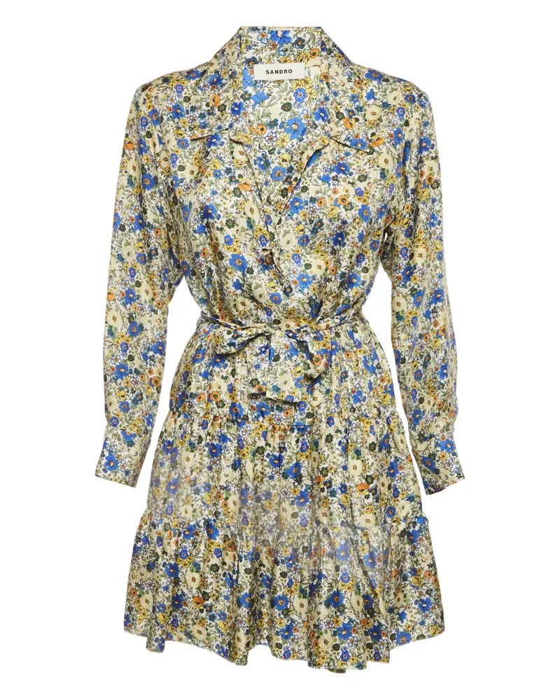 Sandro Kleid mit Blumen-Print - Nude Nude