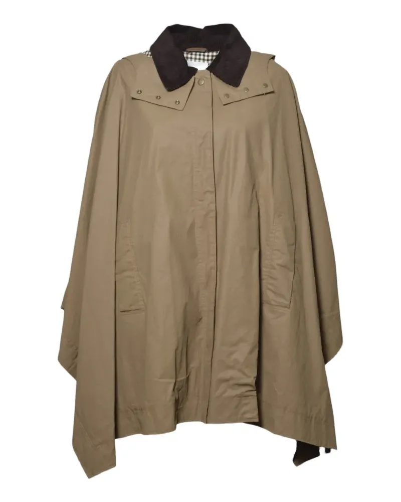 SOLOTRE corduroy-collar hooded cape - Braun Braun