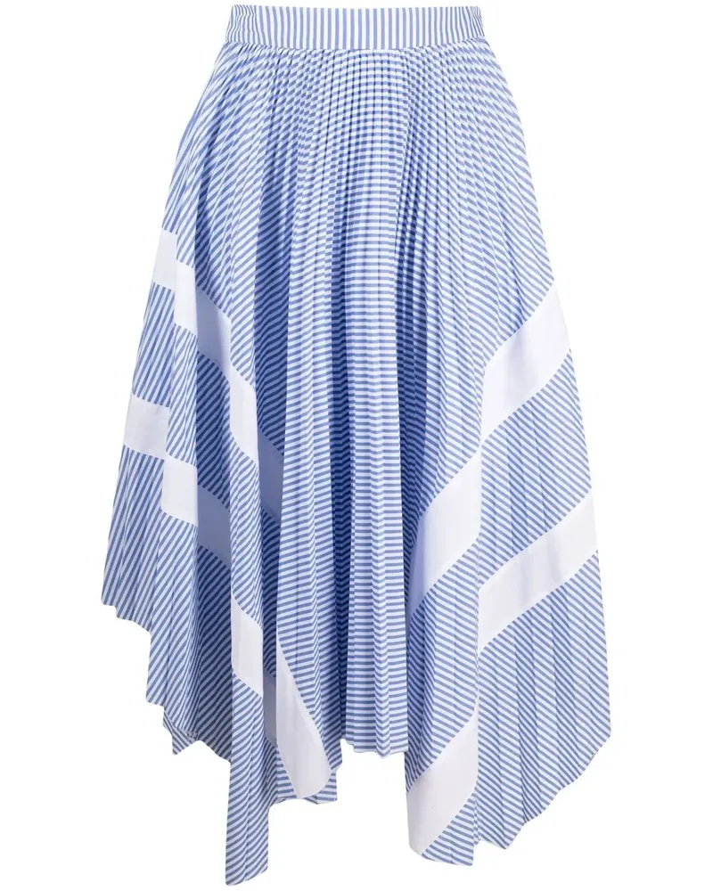 Palm Angels Asymmetrischer Nadelstreifenrock - Blau Blau