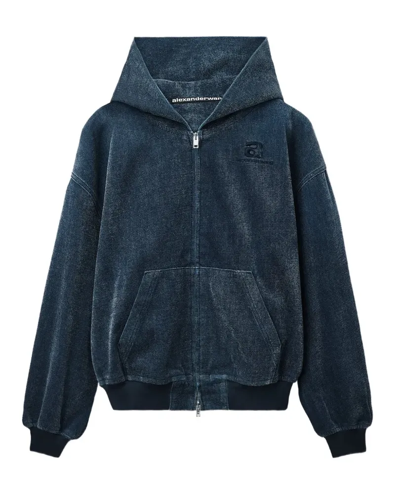 Alexander Wang Pre-styled Jogginghose aus gebürstetem Denim - Blau Blau