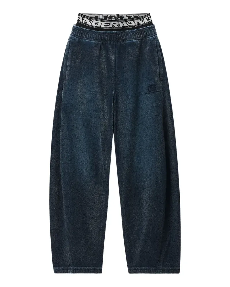 Alexander Wang Pre-styled Jogginghose aus gebürstetem Denim - Blau Blau