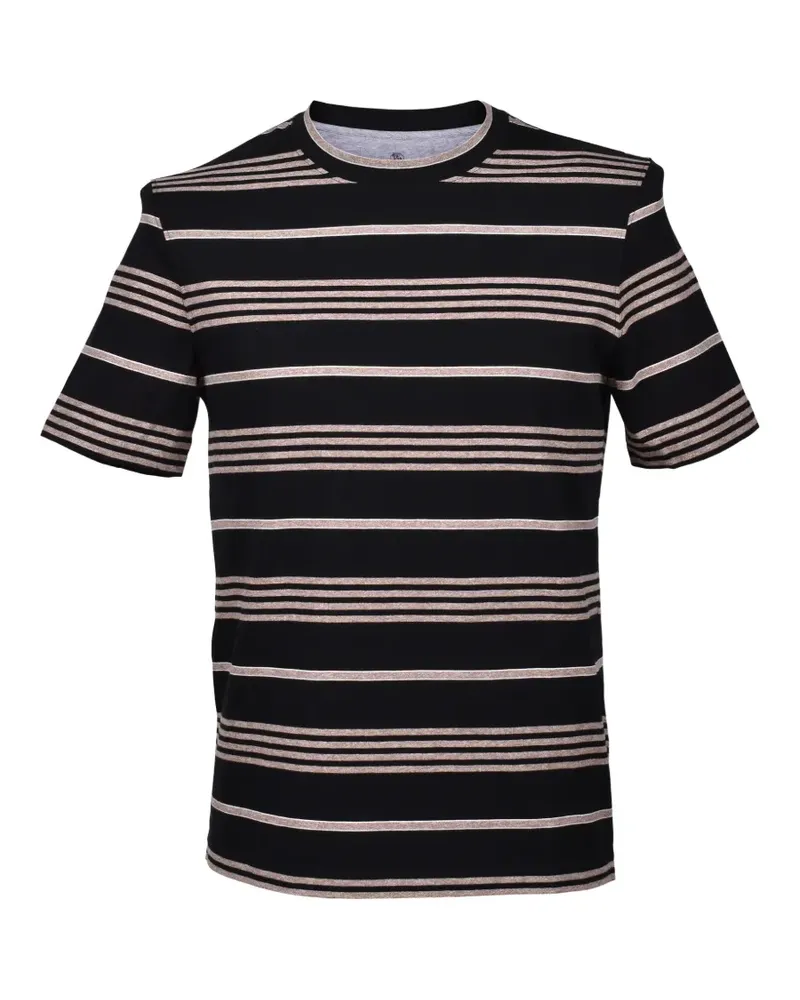 Brunello Cucinelli striped crew-neck T-shirt - Schwarz Schwarz