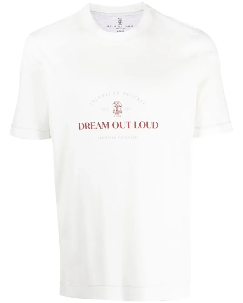 Brunello Cucinelli T-Shirt mit "Dream Out Loud"-Print - Weiß Weiß