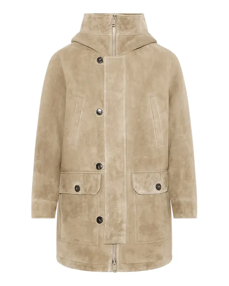 Yves Salomon Hoodie mit Shearling-Futter - Nude Nude
