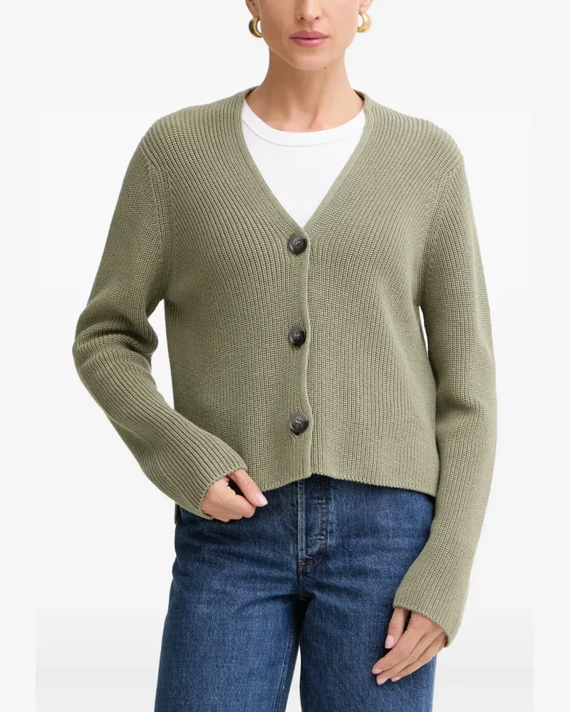 Marc O'Polo ribbed-knit V-neck cardigan - Grün Grün