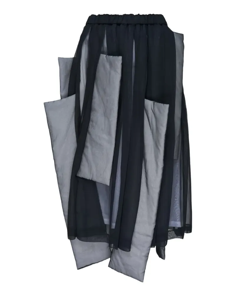 Comme des Garçons padded panelled sheer maxi skirt - Schwarz Schwarz