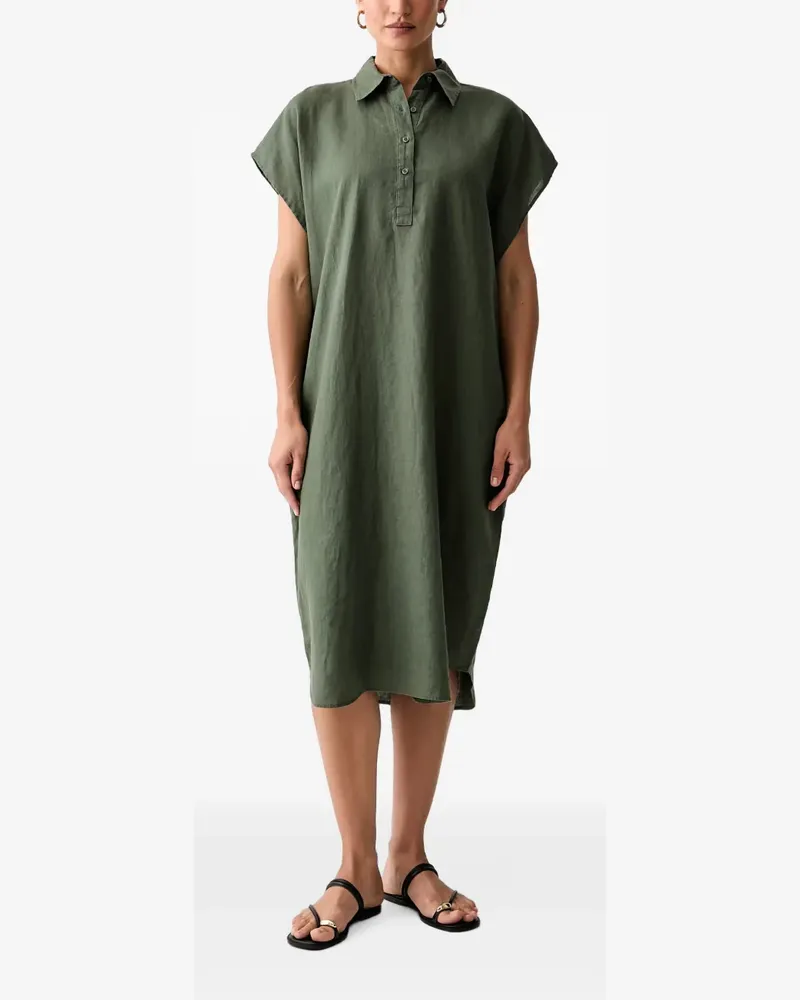 Benetton Kurzärmeliges Midikleid - Grün Grün