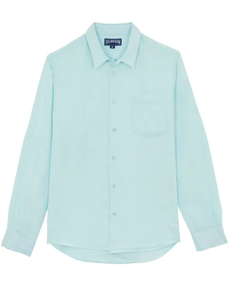 Vilebrequin Hemd aus Leinen - Blau Blau