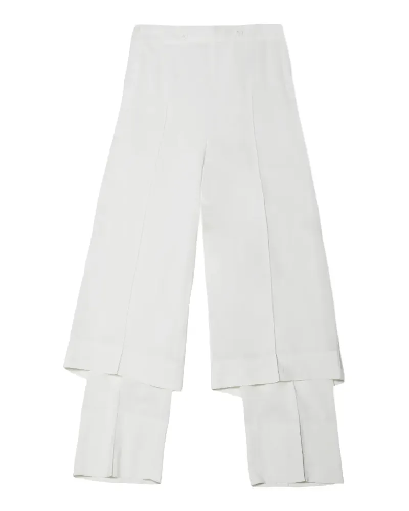 Issey Miyake Two As One layered pressed-crease trousers - Weiß Weiß