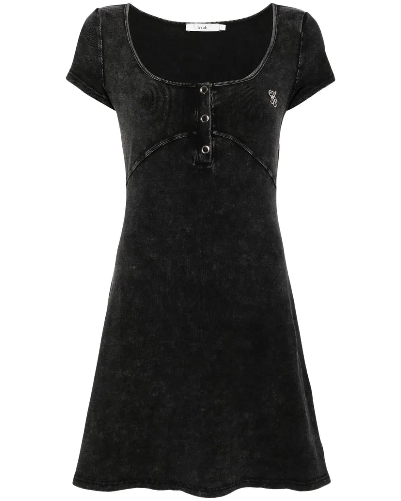 b+ab Minikleid mit Logo-Schild - Schwarz Schwarz