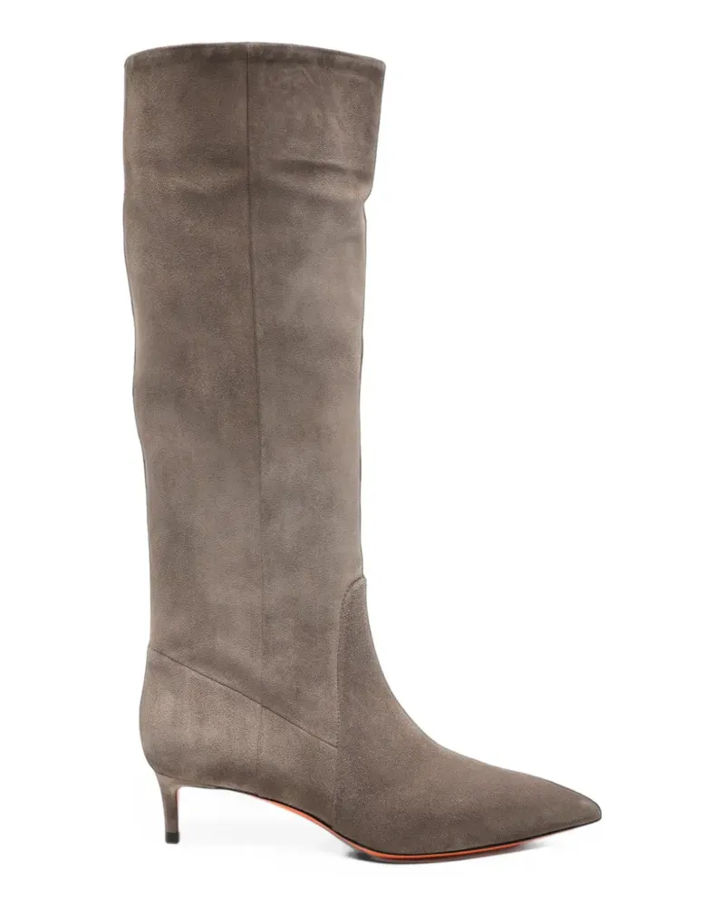 Santoni Viola Stiefel aus Wildleder - Grau Grau