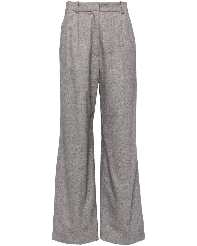 N.Peal Florence Hose mit Fischgrätenmuster - Grau Grau