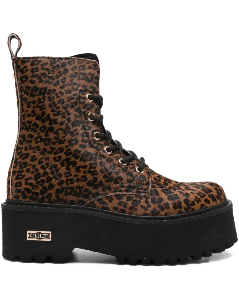 Cult Stiefel mit Leoparden-Print - Braun Braun