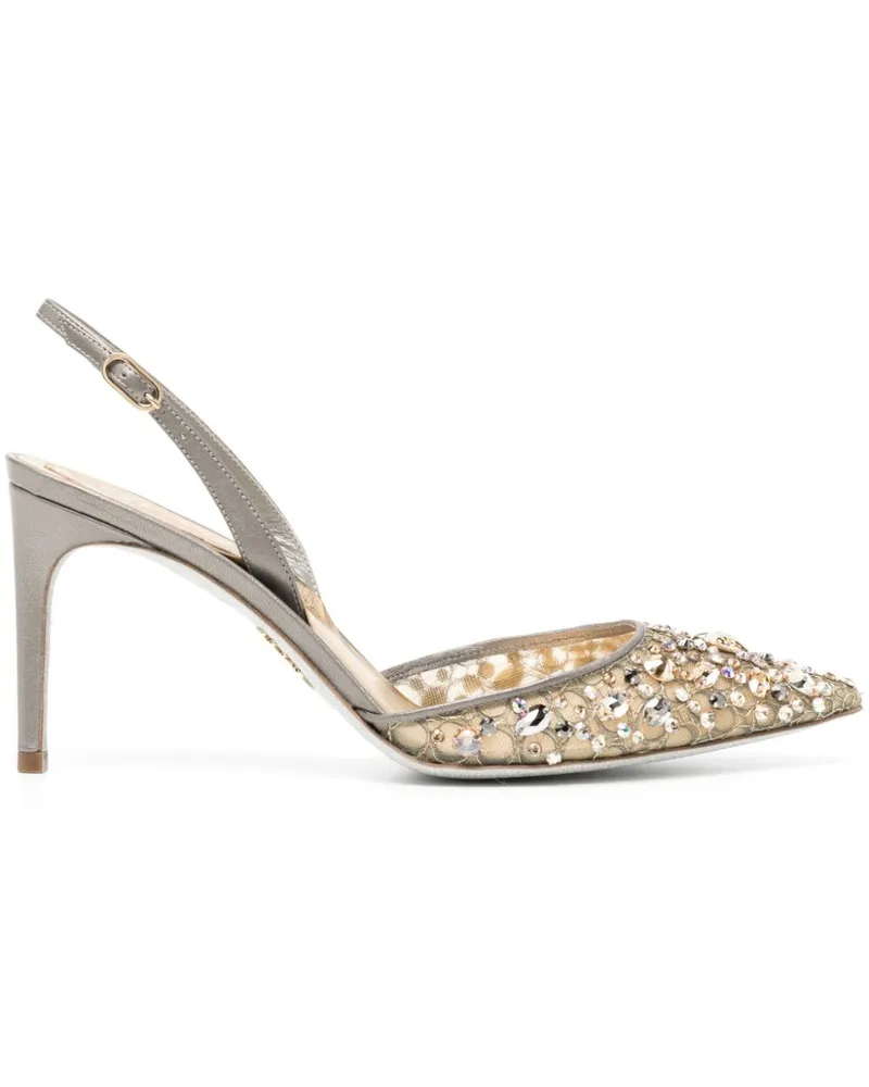 René Caovilla Sandalen mit Kristallen 80mm - Gold Gold