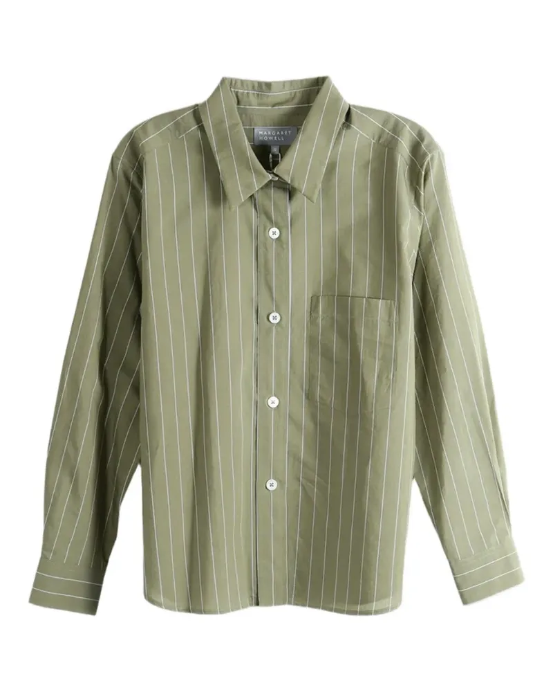 Margaret Howell striped-print long-sleeve shirt - Grün Grün