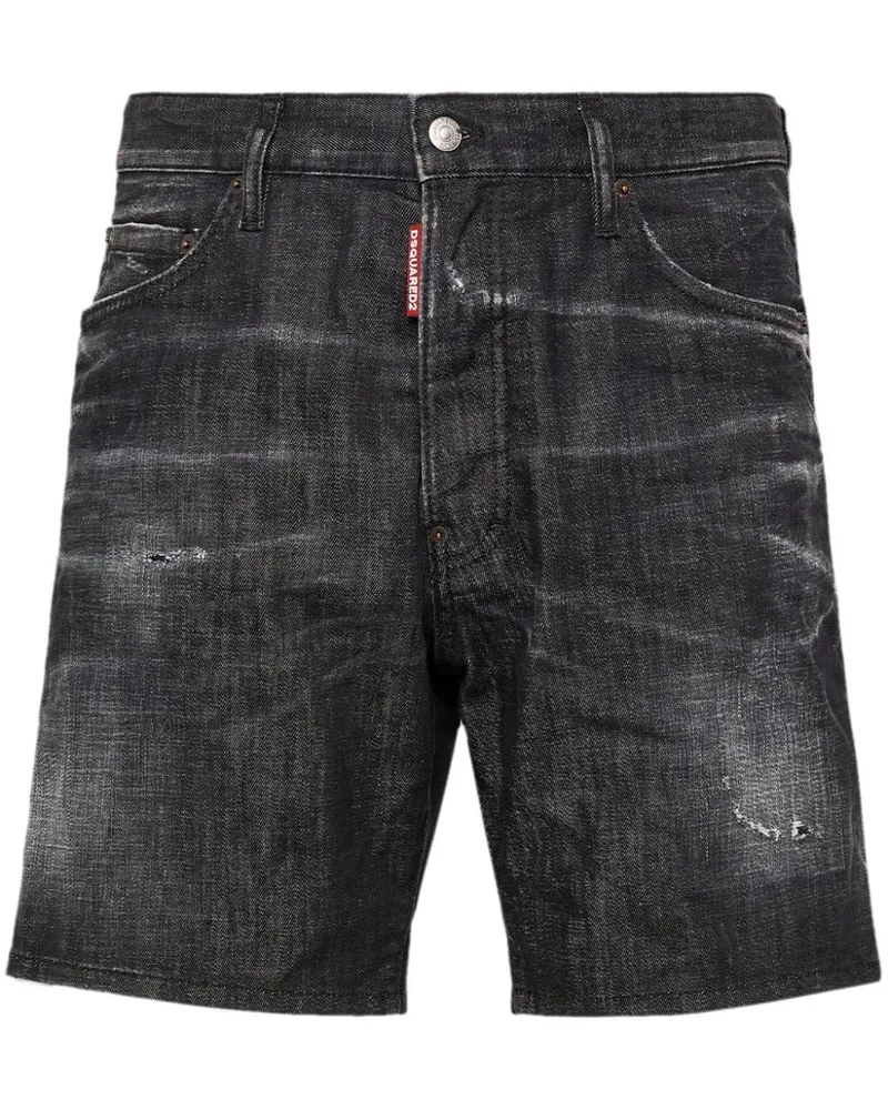 Dsquared2 Jeans-Shorts in Distressed-Optik - Schwarz Schwarz