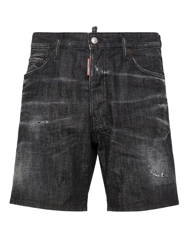 Dsquared2 Jeans-Shorts in Distressed-Optik - Schwarz Schwarz