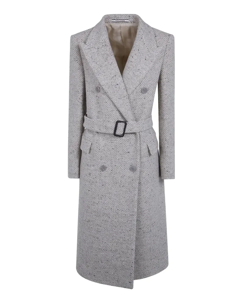 Tagliatore Jole C herringbone double-breasted coat - Grau Grau