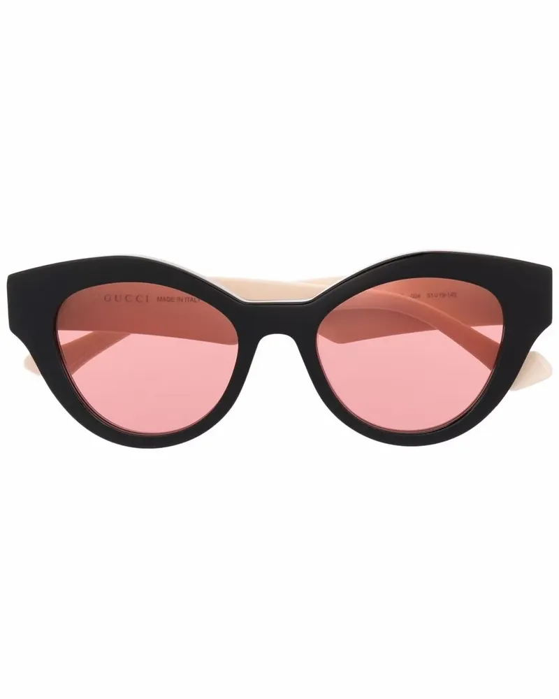 Gucci Cat-Eye-Sonnenbrille mit GG - Schwarz Schwarz