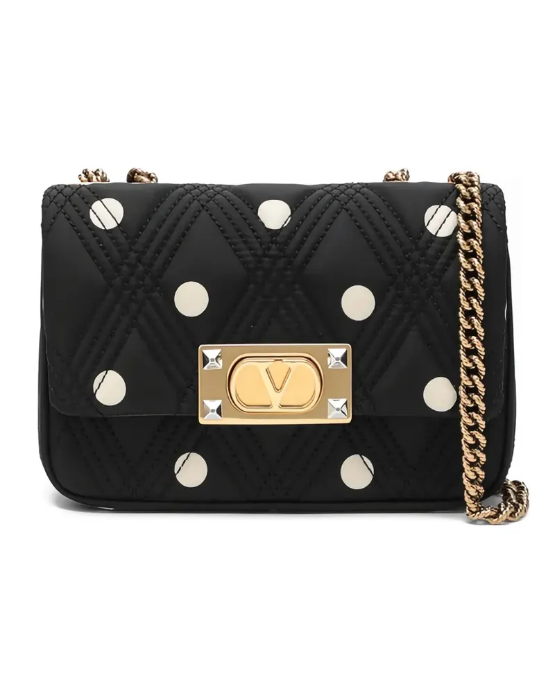 Valentino Garavani Quiltie 67 Umhängetasche mit Polka Dots - Schwarz Schwarz