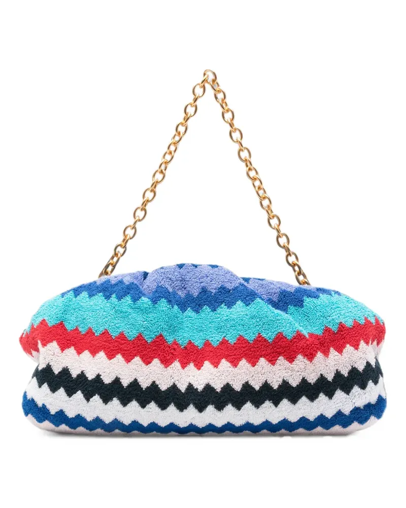 Missoni Gewebte Clutch mit Kettenriemen - Blau Blau