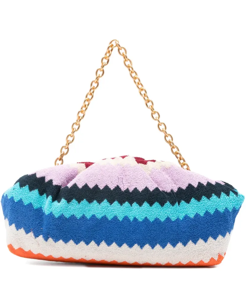 Missoni zigzag-woven chain-strap clutch bag - Blau Blau